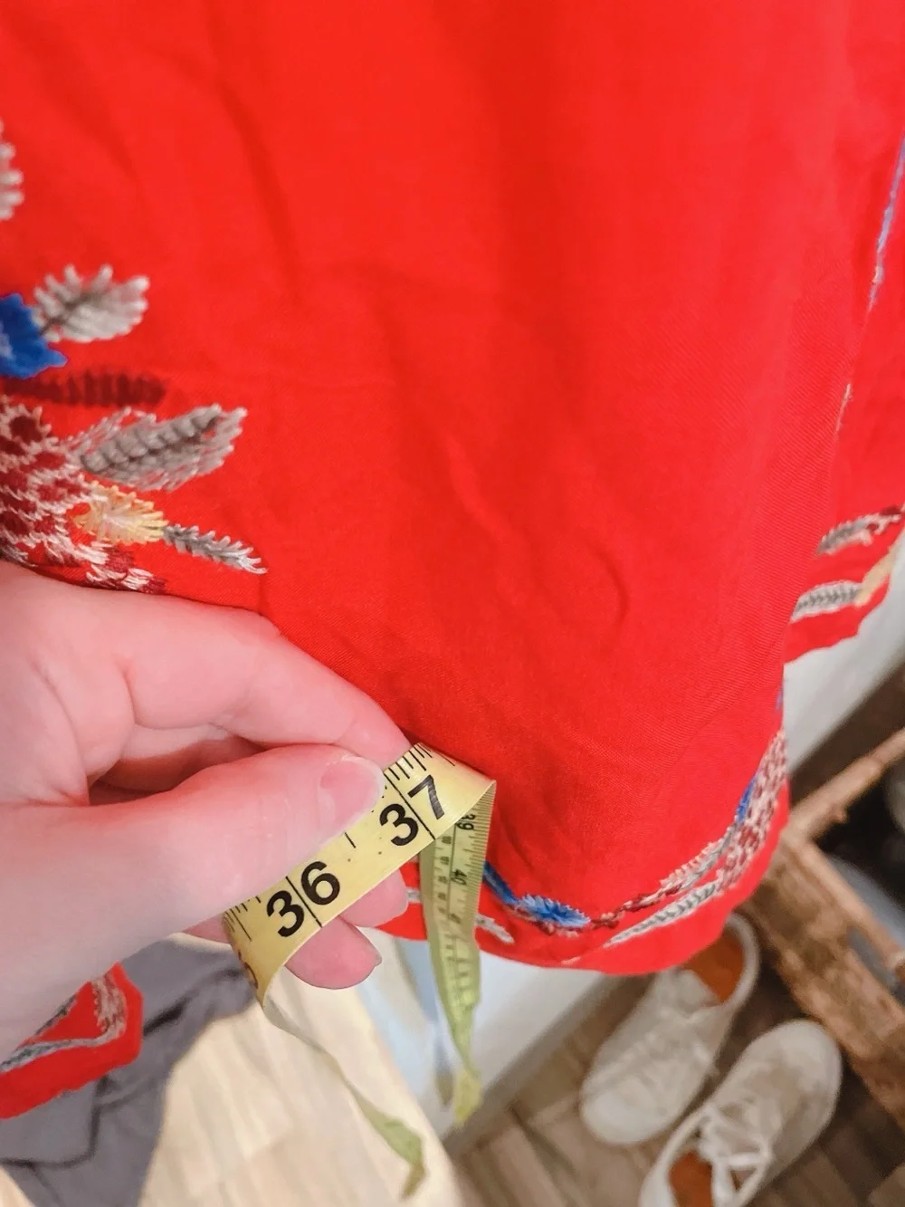New With Tags Entro Red Embroidered Mini Dress Size XL - Picture 8 of 8